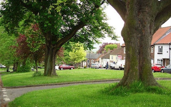 Photograph looking towards the south on Hutton Rudby Village Green